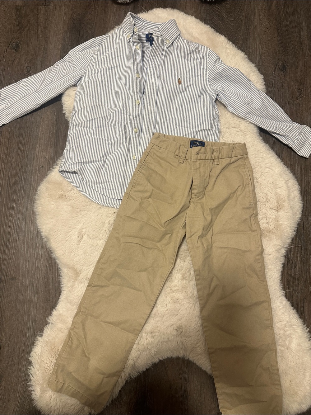 Polo Ralph Lauren Khaki/Tan Chino Pants and Shirt size 5